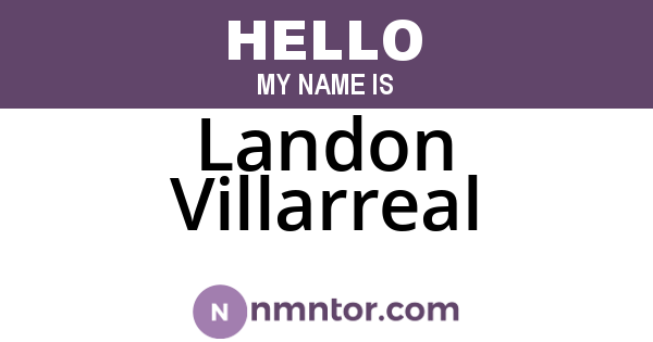 Landon Villarreal