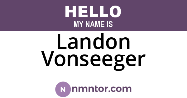 Landon Vonseeger