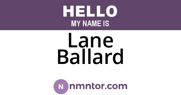 Lane Ballard