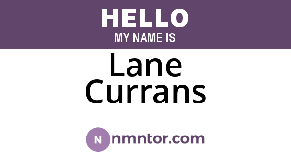 Lane Currans