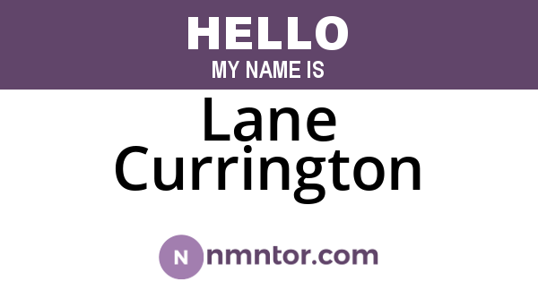 Lane Currington