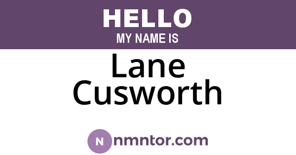 Lane Cusworth