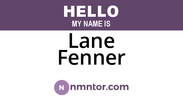 Lane Fenner