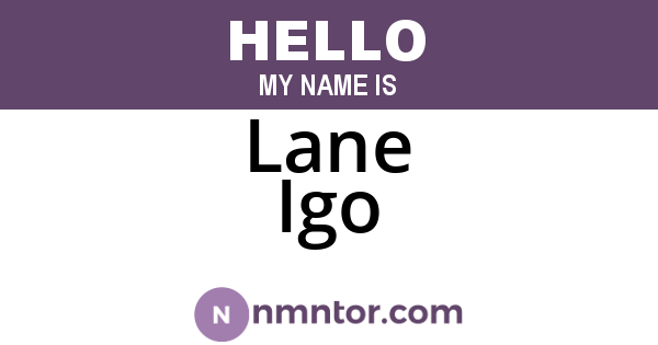 Lane Igo