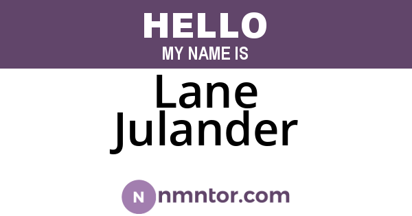 Lane Julander