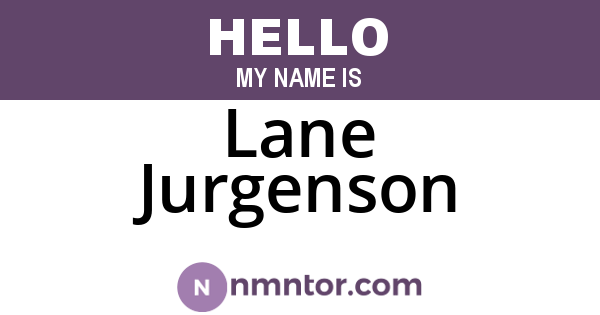 Lane Jurgenson