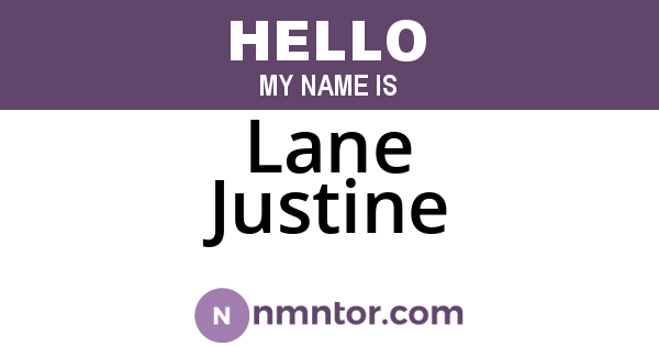Lane Justine