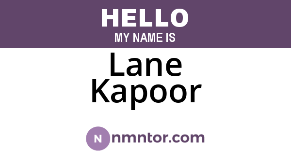 Lane Kapoor