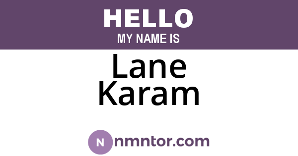 Lane Karam