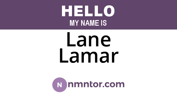 Lane Lamar