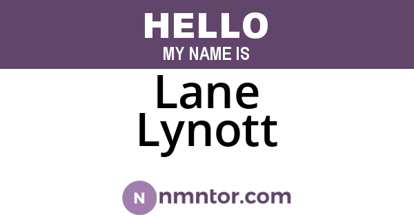 Lane Lynott