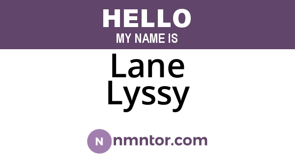 Lane Lyssy