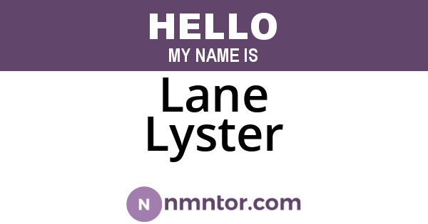 Lane Lyster