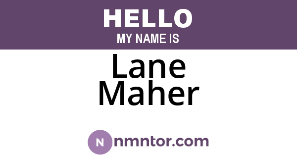 Lane Maher