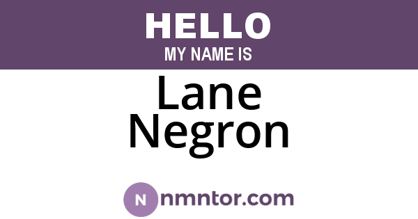 Lane Negron