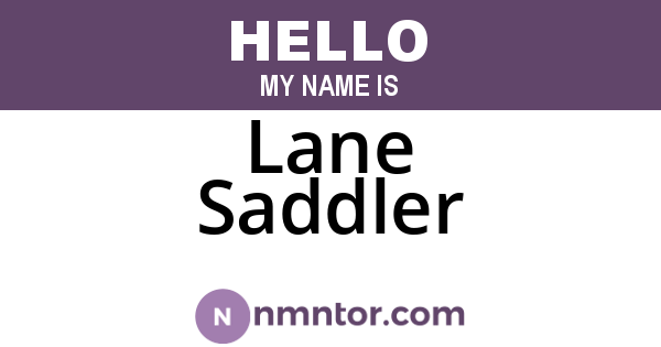 Lane Saddler