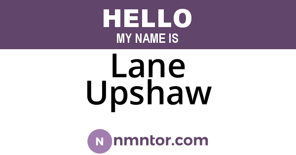 Lane Upshaw