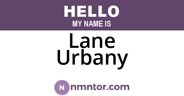 Lane Urbany