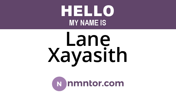 Lane Xayasith