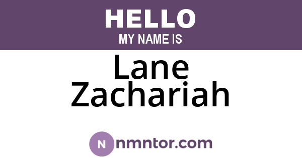 Lane Zachariah