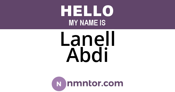 Lanell Abdi