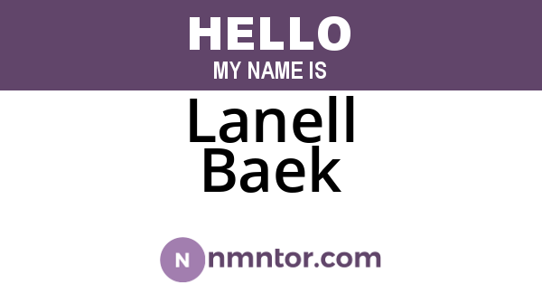 Lanell Baek