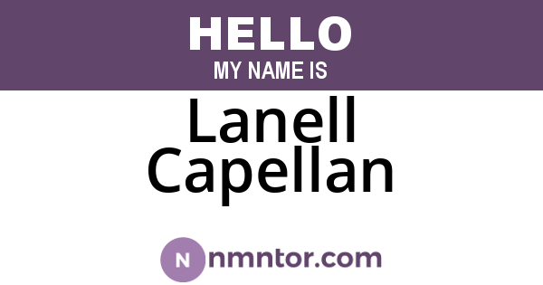 Lanell Capellan