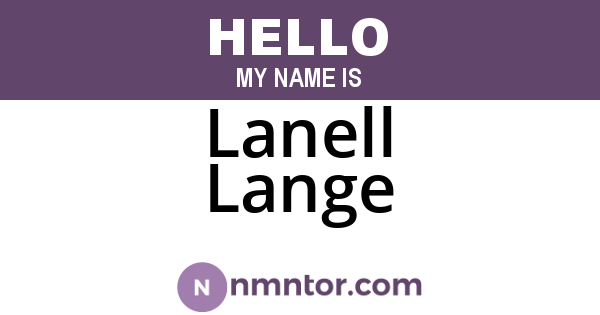 Lanell Lange