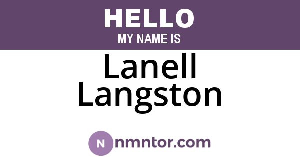 Lanell Langston