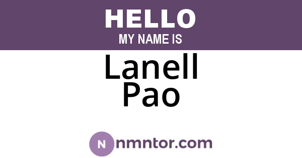 Lanell Pao