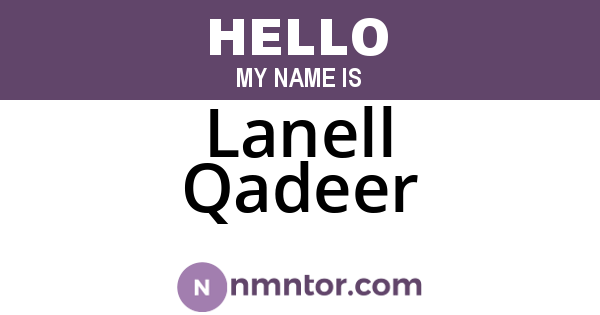 Lanell Qadeer