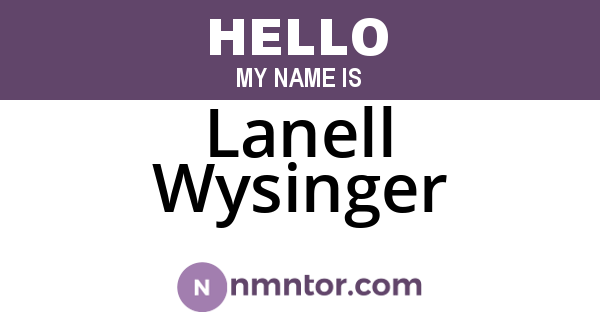 Lanell Wysinger