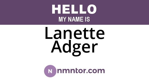 Lanette Adger