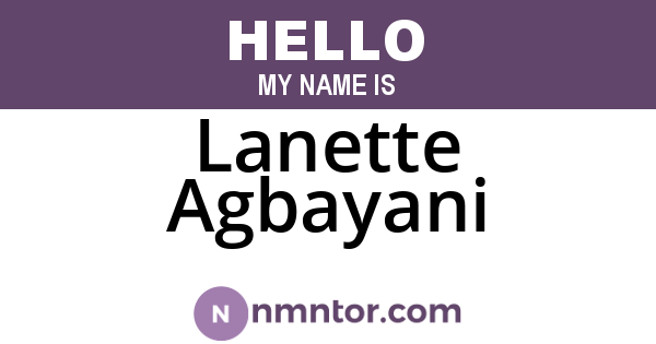 Lanette Agbayani