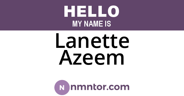 Lanette Azeem