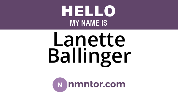 Lanette Ballinger