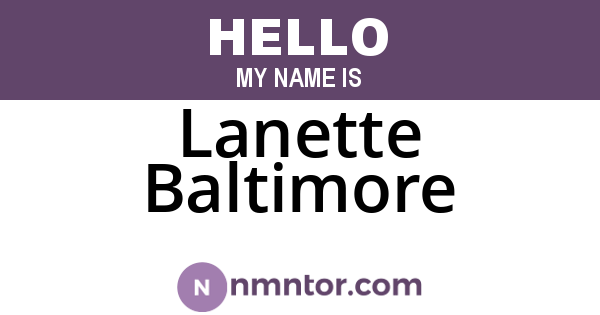 Lanette Baltimore