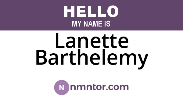Lanette Barthelemy