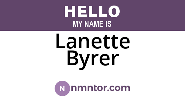 Lanette Byrer