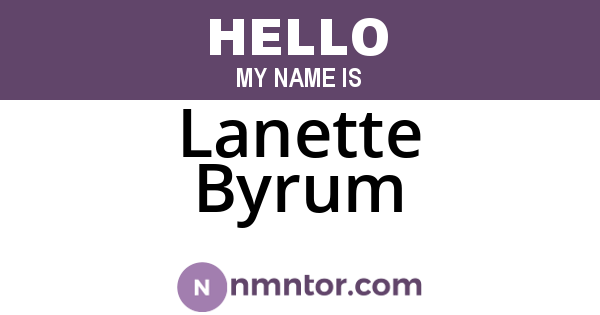 Lanette Byrum