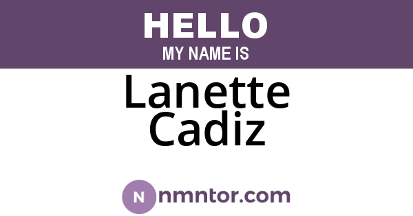 Lanette Cadiz