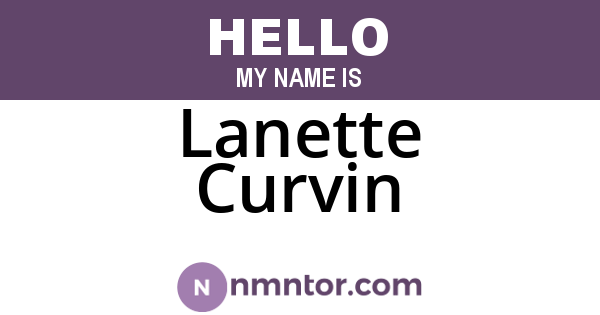 Lanette Curvin