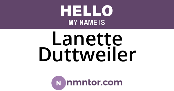 Lanette Duttweiler