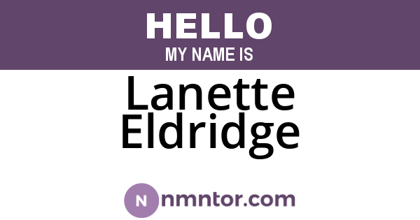 Lanette Eldridge