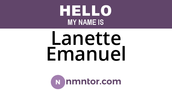 Lanette Emanuel