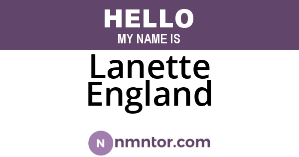 Lanette England