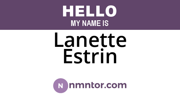 Lanette Estrin