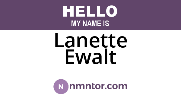 Lanette Ewalt