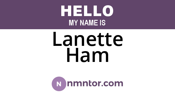 Lanette Ham