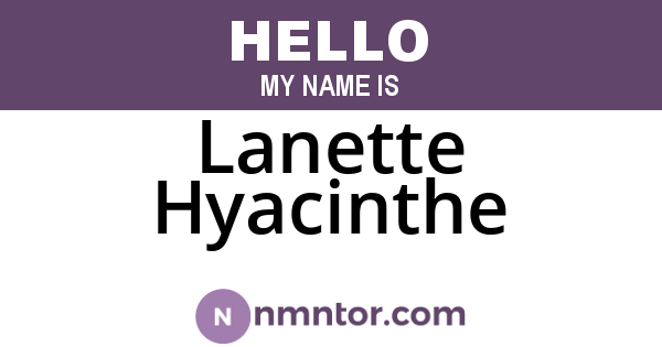 Lanette Hyacinthe
